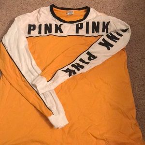 Pink long sleeve mustard yellow